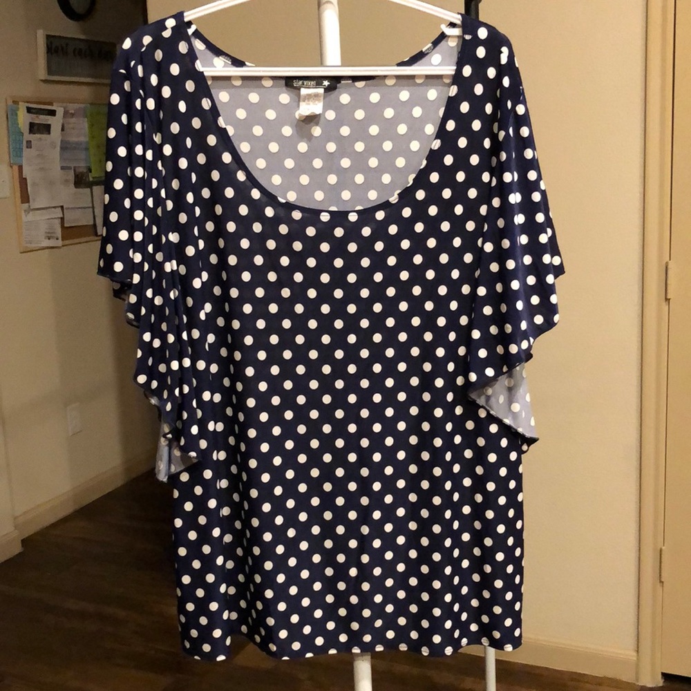 Butterfly polka dot top